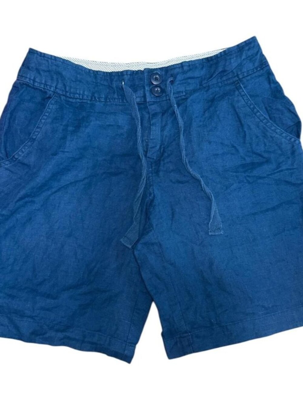 Jones Co Blue 100% Linen Shorts